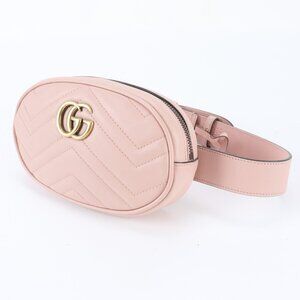 Gucci GG Marmont Quilted Leather Body Bag Crossbody Waist Clutch RIM
